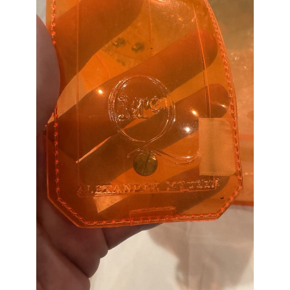 Alexander McQueen Neon Orange Clear PVC Large Tote Bag Silver Hardware - Picture 2 of 15
